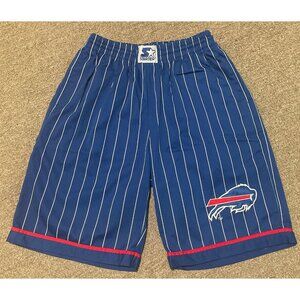 Vintage 90s Mens Small Starter Buffalo Bills NFL Striped Embroidered Shorts